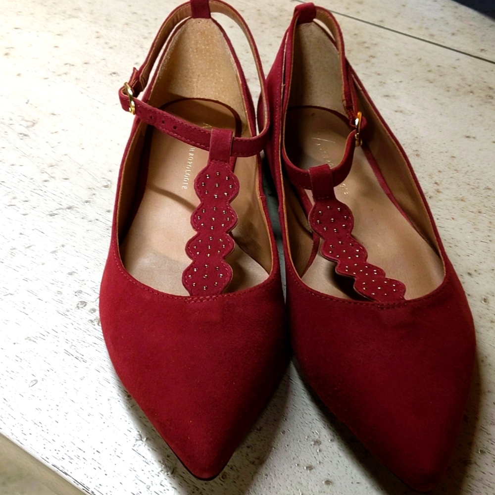 NWOT Anthropologie T-Strap Flats